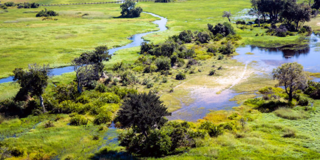 Luftaufnahme vom Okavango-Delta