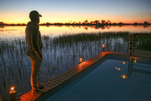 Sonnenuntergang im Okavango-Delta
